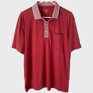 UNTUCKit Connor Single Pocket Golf Polo Shirt Men's Size Large Red Short-Sleeve